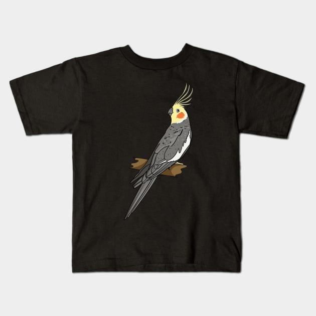 Cockatiel Kids T-Shirt by LetsBeginDesigns